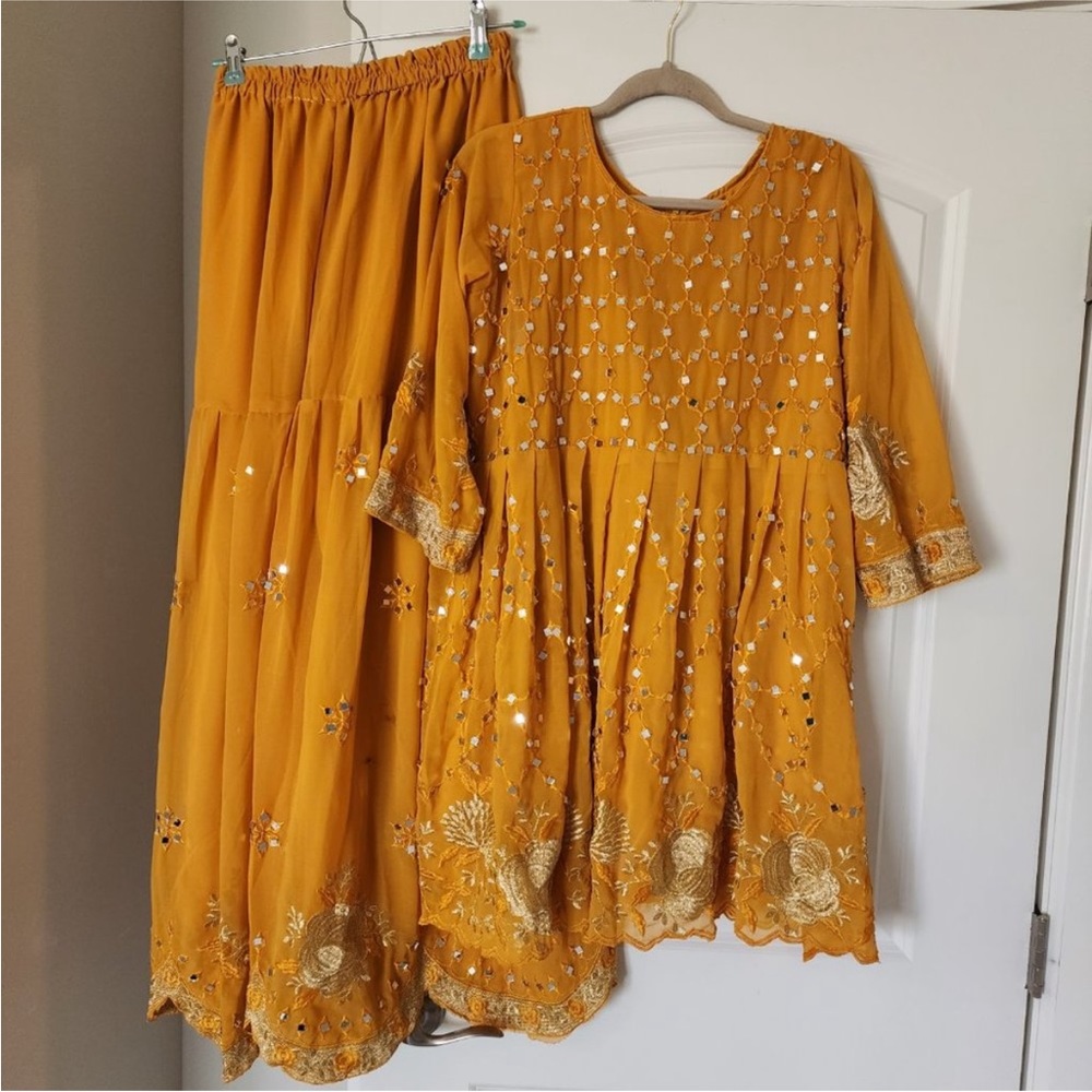 Yellow sharara Punjabi suit